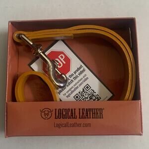 Logical Leather 12''Dog Leash Water Resistant Full Grain Leather 12TL-YL